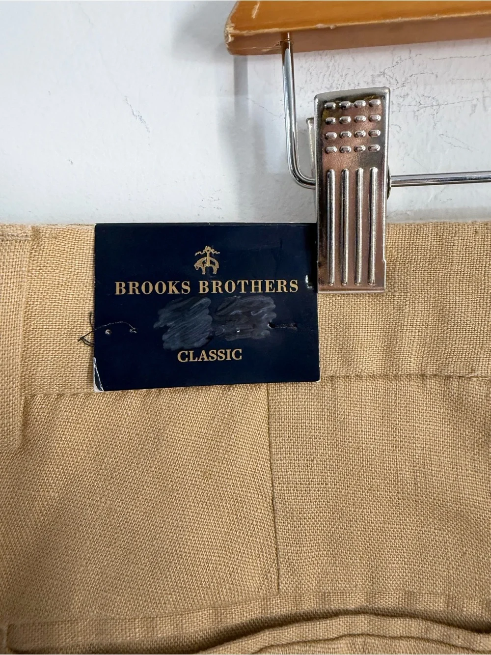 NWT Brooks Brothers Linen trousers,‎ ivory/light khaki Tan Mens W38/L32